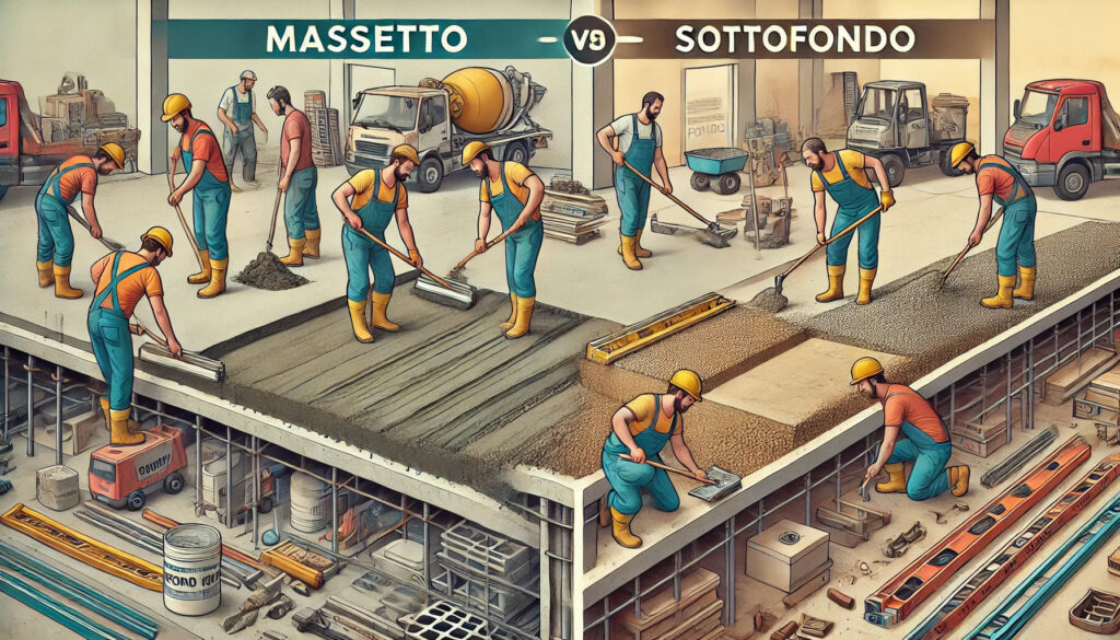 comparazione tra massetto e sottofondo